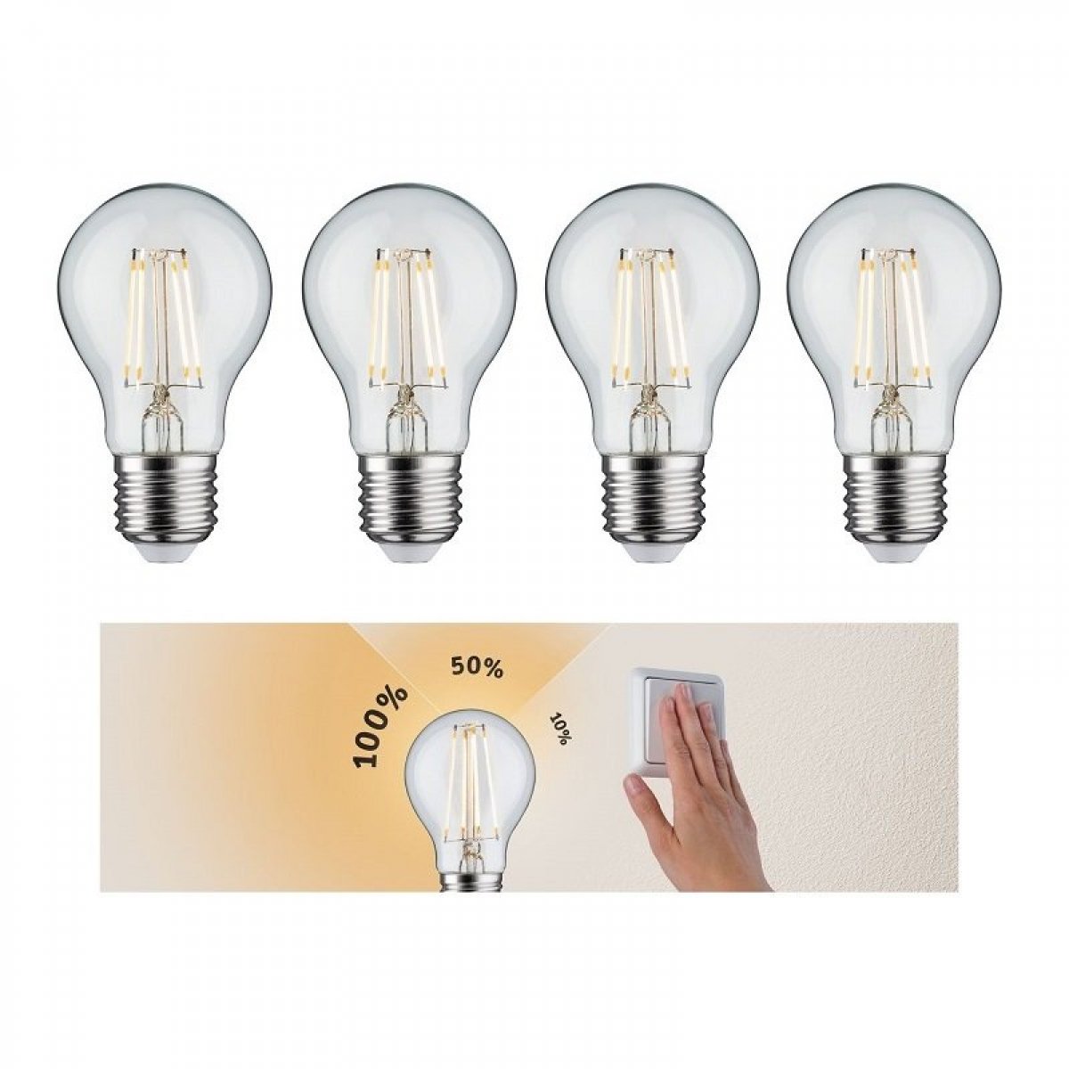 Paulmann No. 5083 Bundle 4xLED AGL 5W E27 Klar 3-Stufen dimmbar