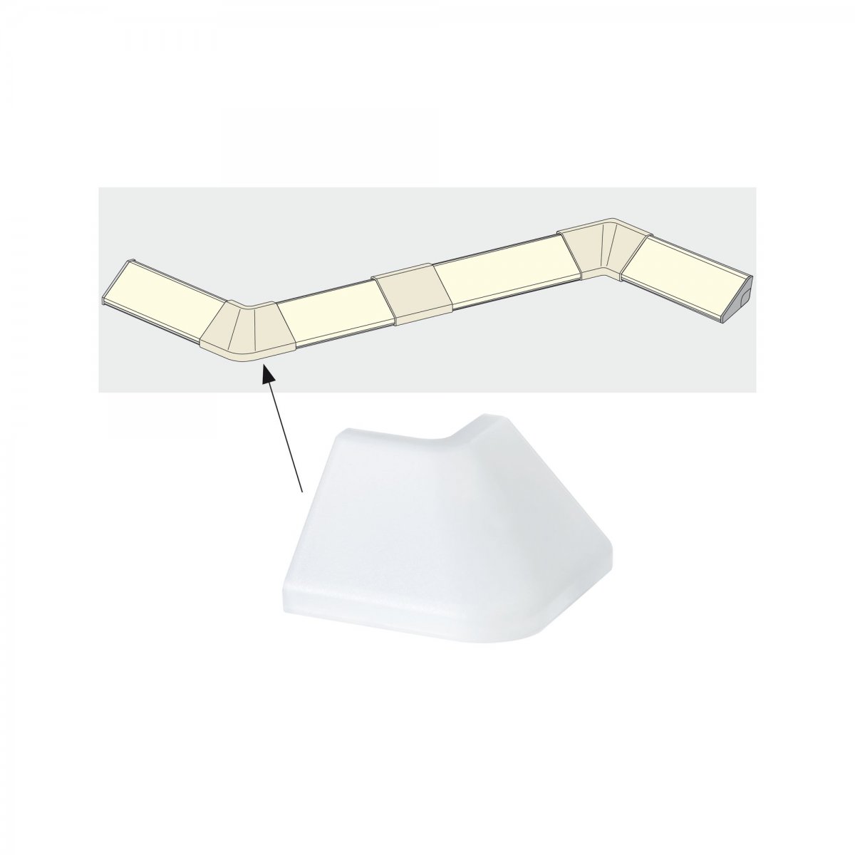 Paulmann No. 70265 Delta Profil Corner 2er Pack Satin, Kunststoff