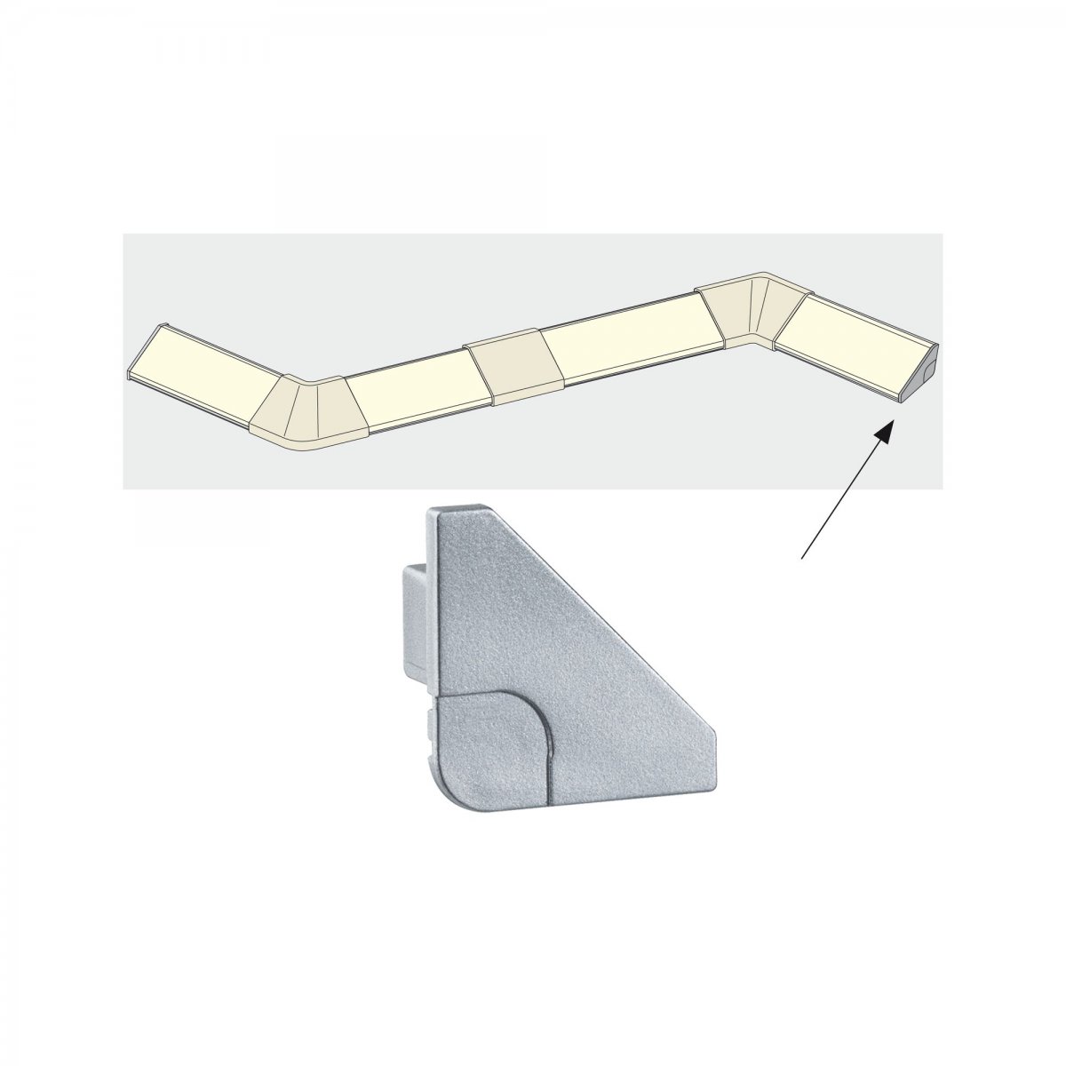 Paulmann No. 70266 Delta Profil Cap 2er Pack Alu matt, Kunststoff