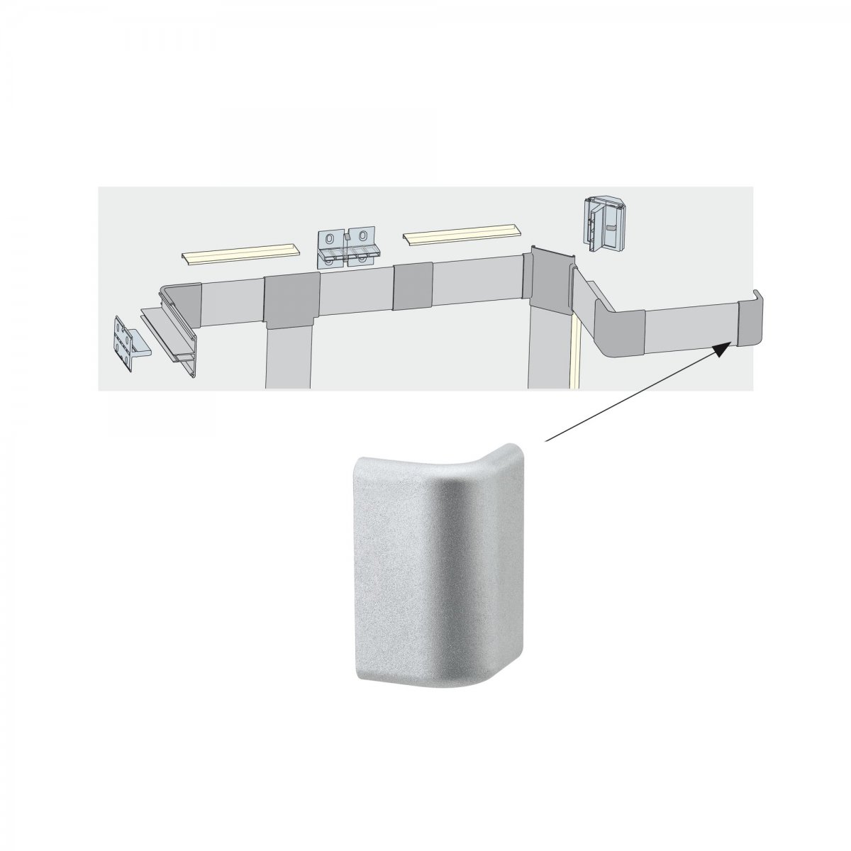 Paulmann No. 70274 Duo Profil Cap 2er Pack Alu matt, Kunststoff