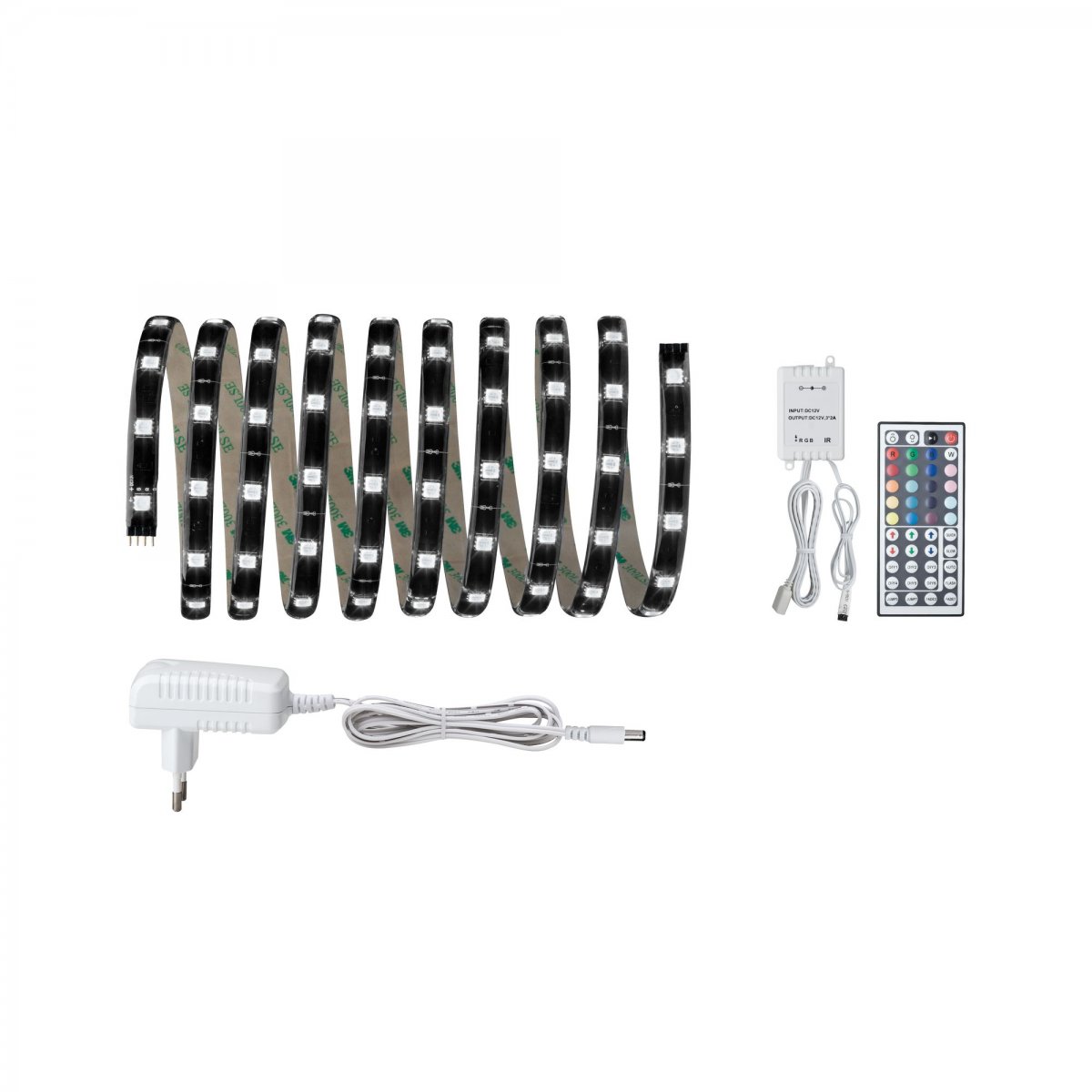 Paulmann No. 70322 YourLED Stripe Basisset 3m RGB Schwarz, klar beschichtet 