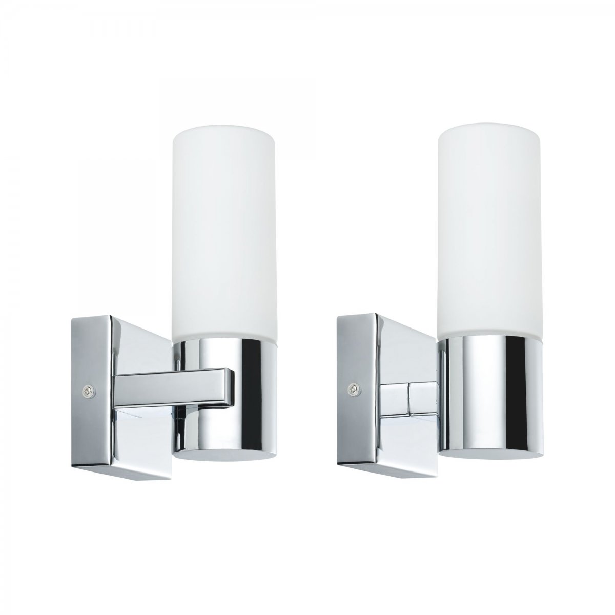 Paulmann No. 70354 Wandleuchten Gemini IP44 40 W 2er Pack Chrom Satin, Metall, Glas