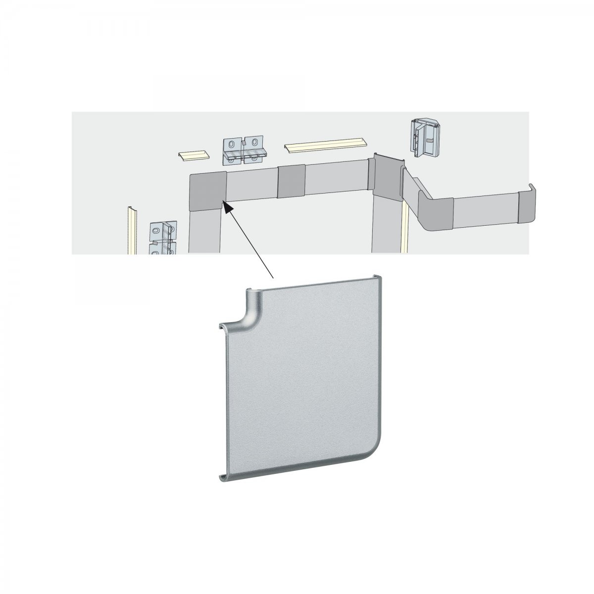 Paulmann No. 70453 Duo Profil 90� Corner 2er Pack Grau Kunststoff