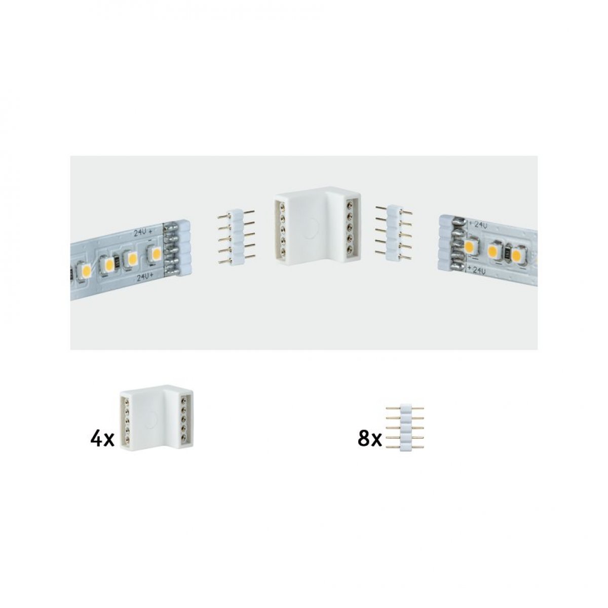 Paulmann No. 70615 MaxLED Eckverbinder Wei� 4er-Pack inkl. 8 Steckverbinder