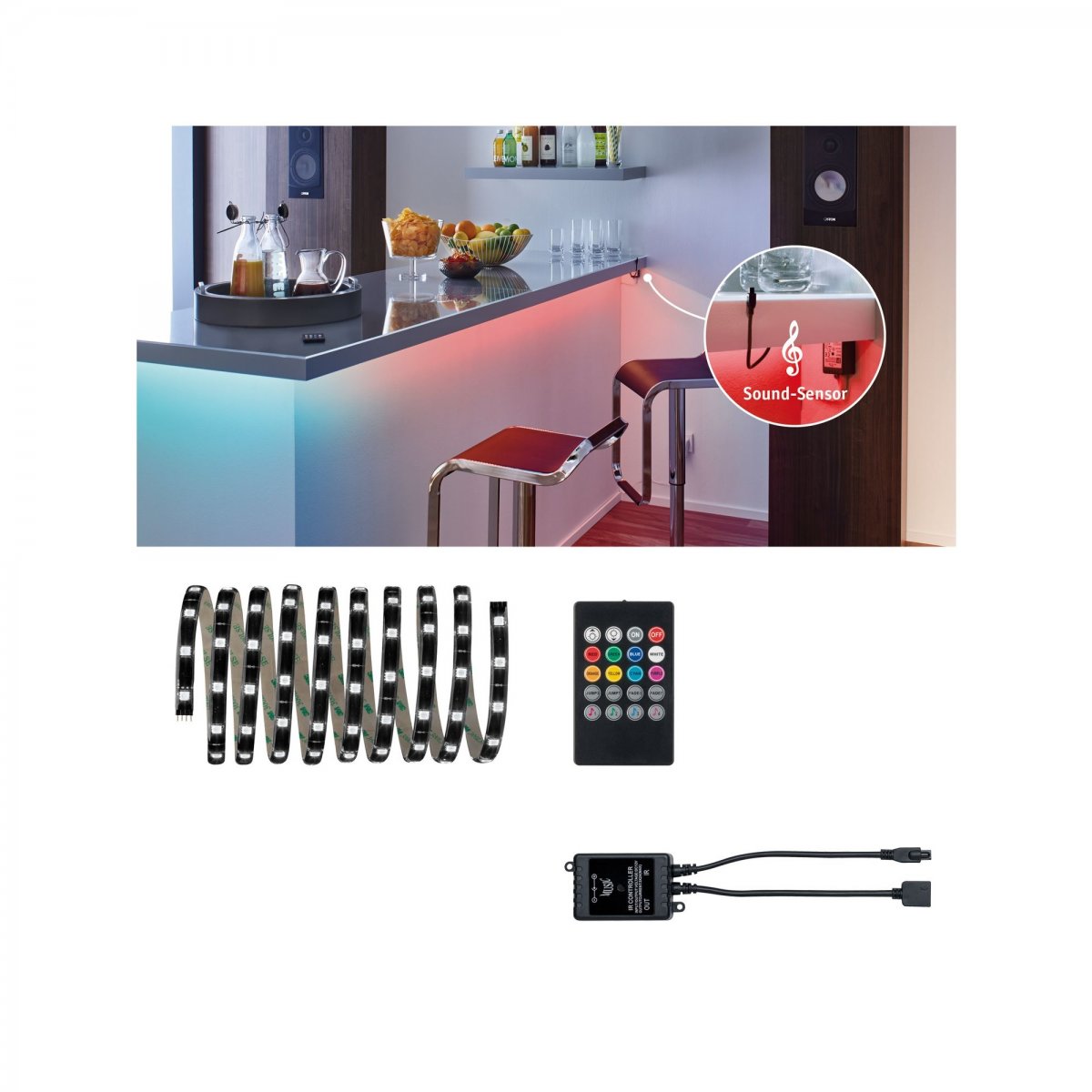 Paulmann No. 70956 Function YourLED Lights and Sound Comfort Set 3m RGB Sound