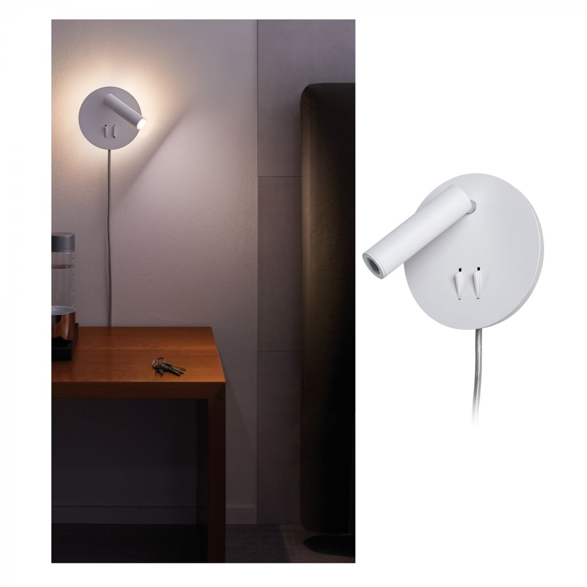 Paulmann No. 78918 LED Wandleuchte Tabari 4W beleuchteter Rand Wei� Chrom 3000K