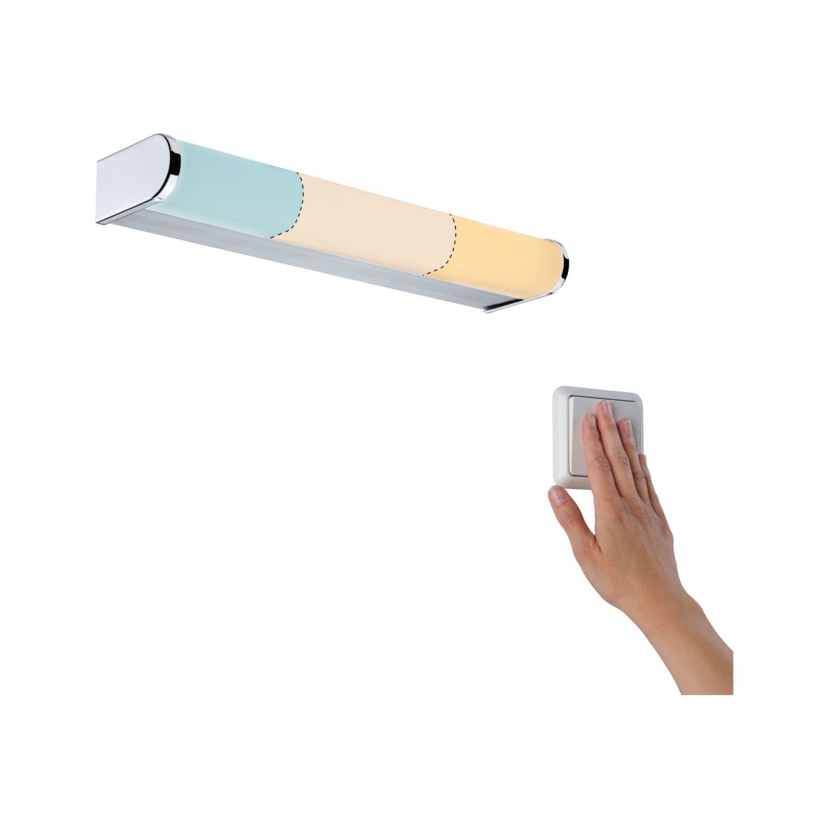Paulmann No. 78943 HomeSpa LED Spiegelleuchte Arneb IP44 Chrom 6,5W WhiteSwitch 2.700K