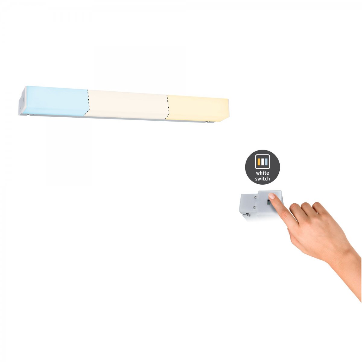 Paulmann No. 78948 HomeSpa LED Spiegelleuchte Luno IP44 Alu 6W WhiteSwitch 2700K