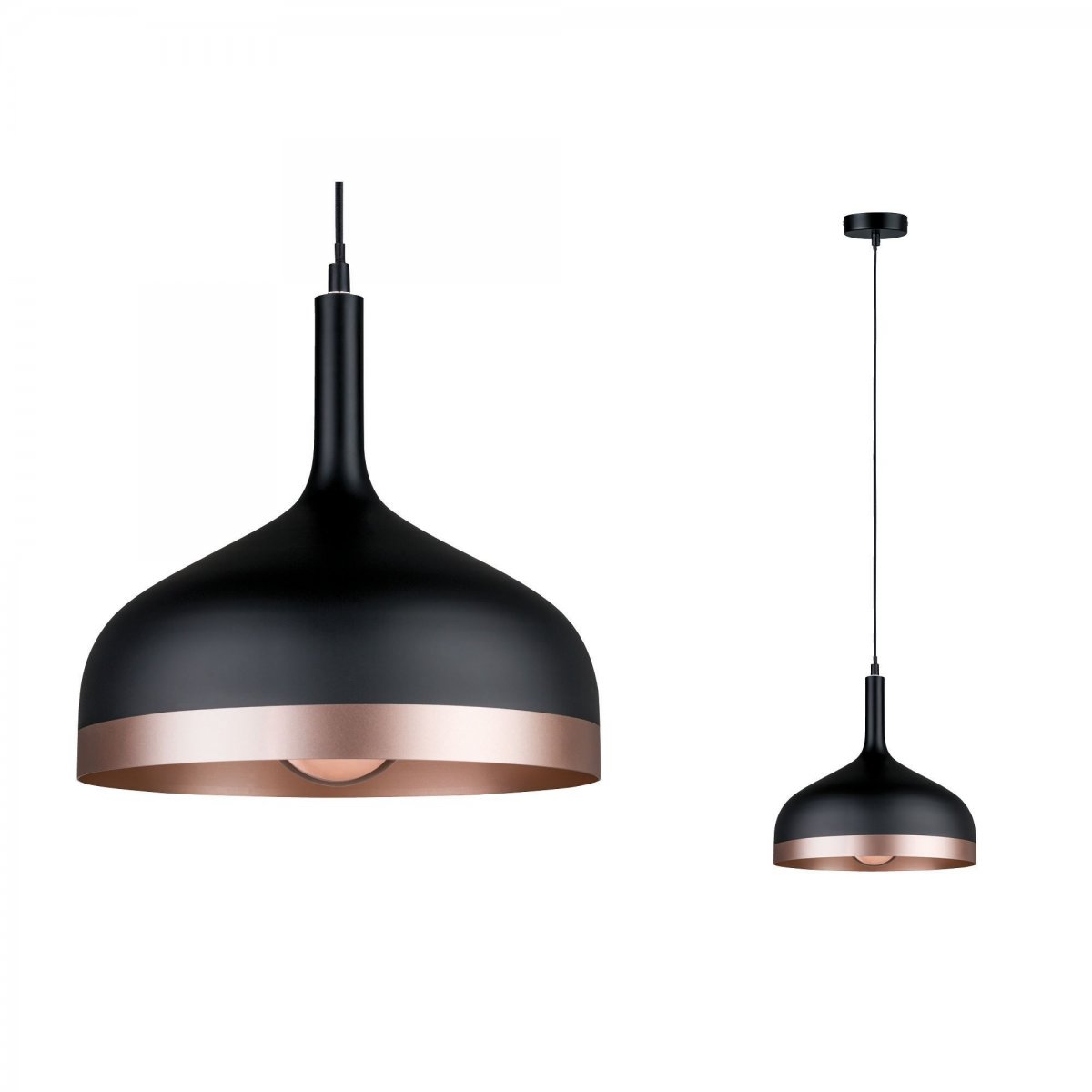 Paulmann No. 79629 Pendelleuchte Neordic Embla Schwarz, Kupfer matt E27