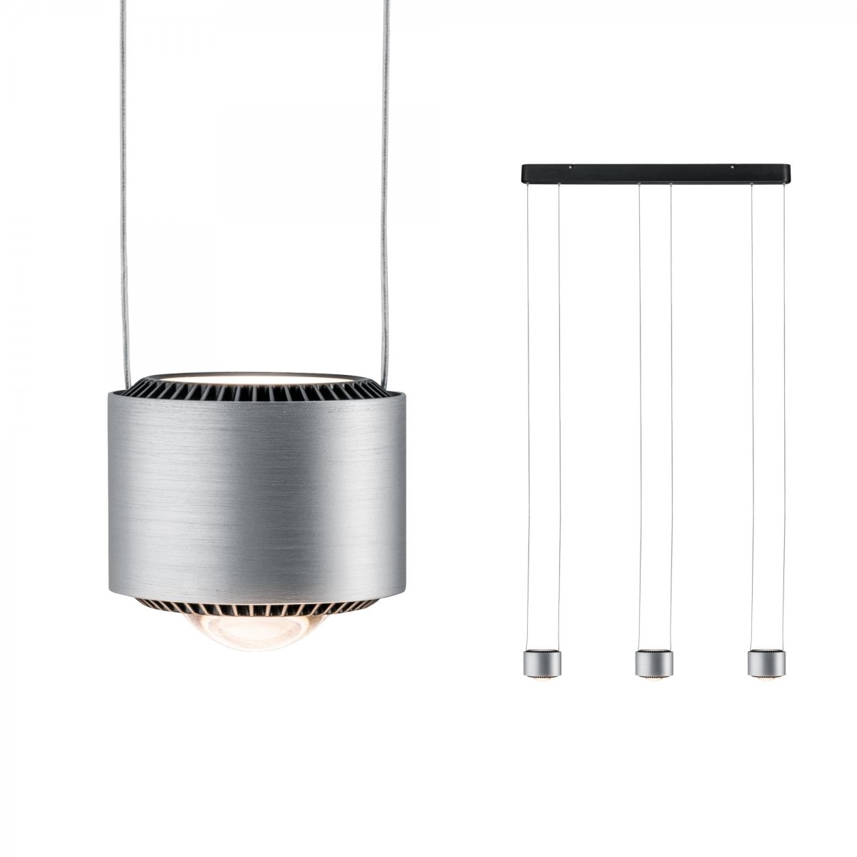 Paulmann No. 79720  LED Pendelleuchte Aldan 3x9 W dimmbar Schwarz Alu geb�rstet