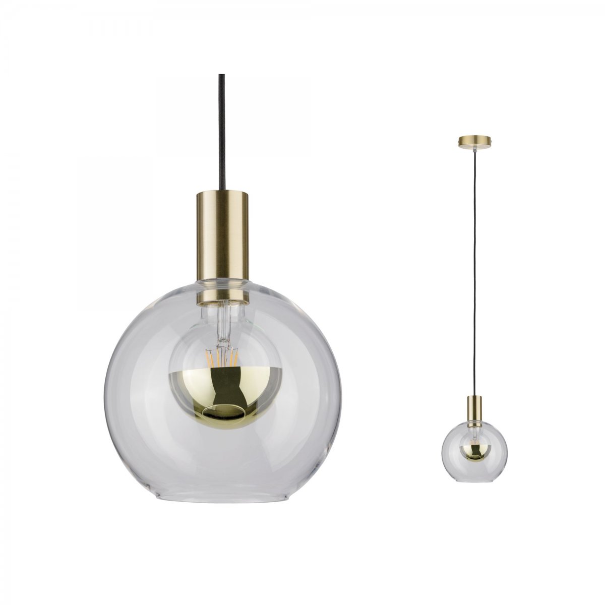 Paulmann No. 79725 Pendelleuchte Neordic Jungle Esben E27 Klarglas, Messing