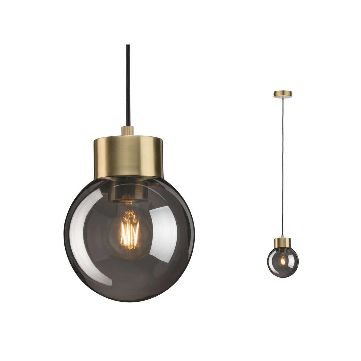 Paulmann No. 79743 Pendelleuchte Neordic Jungle Linja E27 Messing geb�rstet, Rauchglas