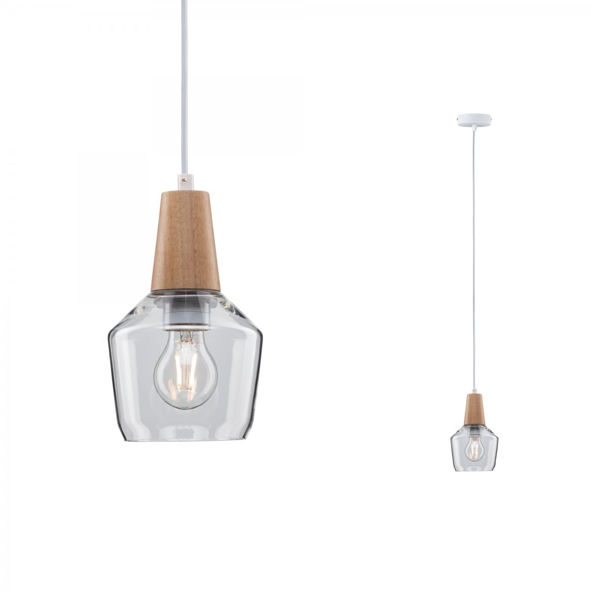 Paulmann No. 79745 Pendelleuchte Neordic Yva Glas Holz E27
