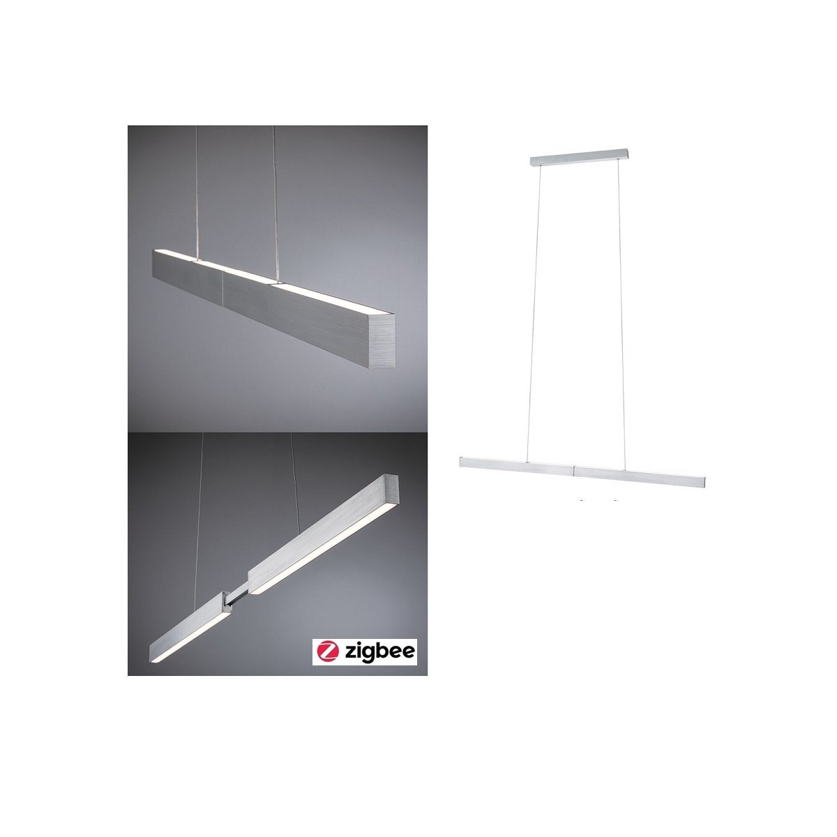 Paulmann No. 79815 SmartHome Zigbee Pendelleuchte Aptare 18W dimmbar Alu geb�rstet