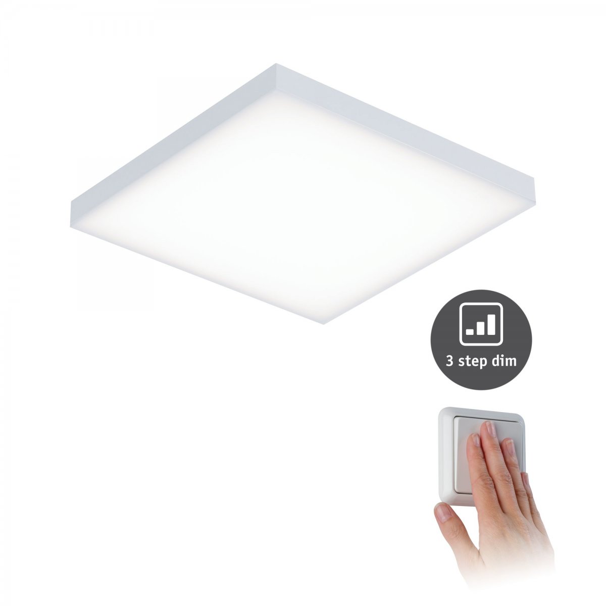 Paulmann No. 79820 LED Panel Velora 225x225mm 12W Wei� 3-Stufen-dimmbar
