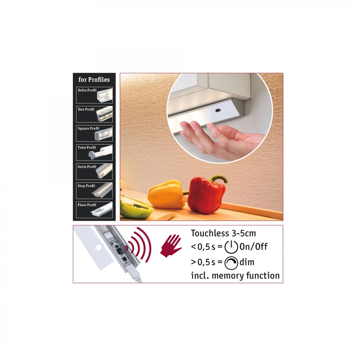 Paulmann No. 79840 MaxLED Profilsensor Touchless 24 V DC max. 144W