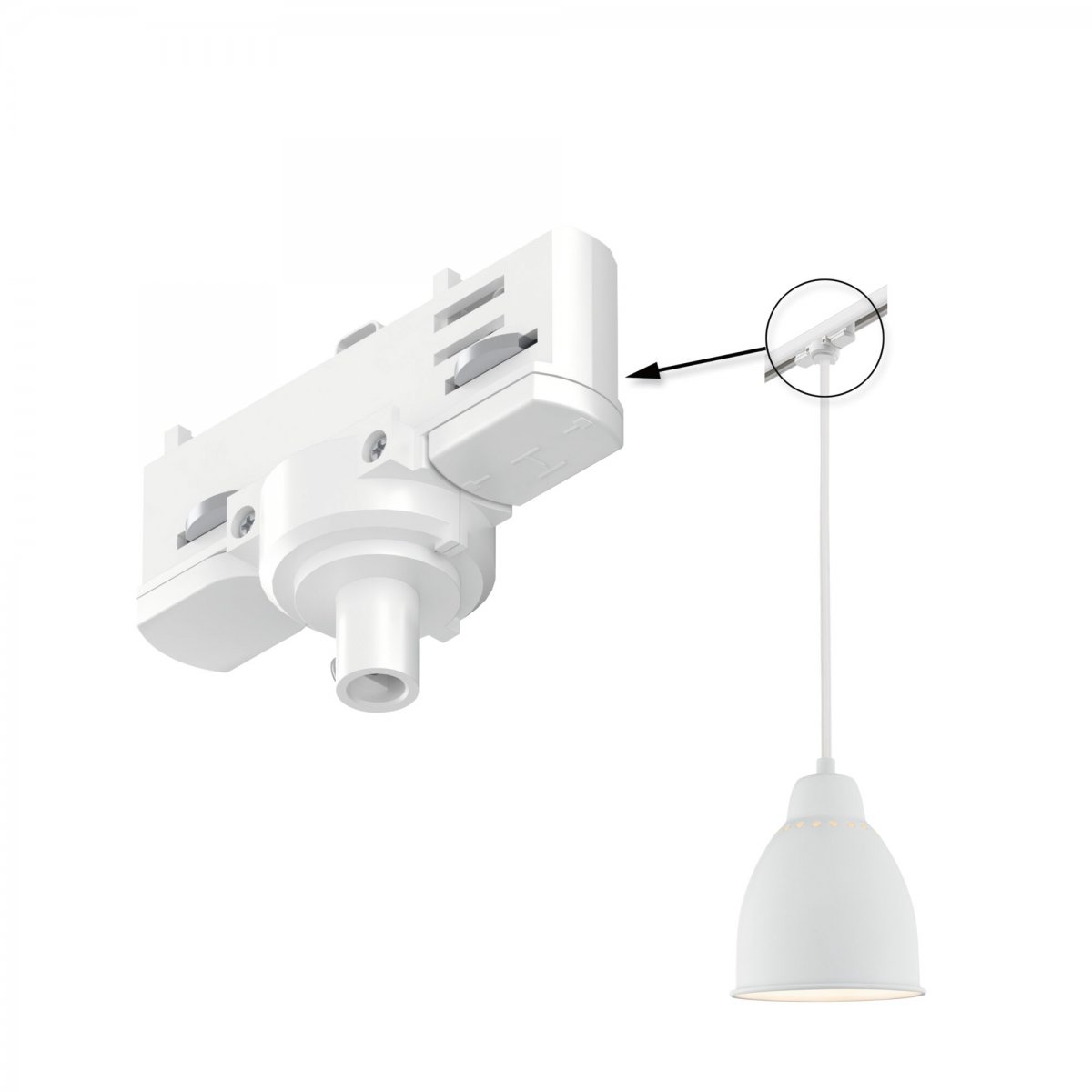 Paulmann No. 91386 ProRail3 3-Phasen Schienensystem Pendeladapter Universal Wei�
