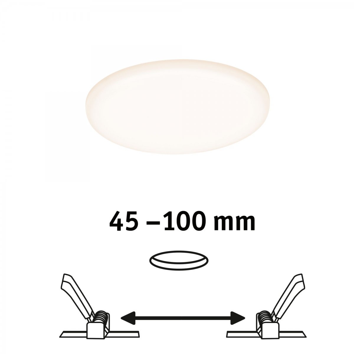 Paulmann No. 92388 LED Einbaupanel Veluna VariFit IP44 125mm 3.000K