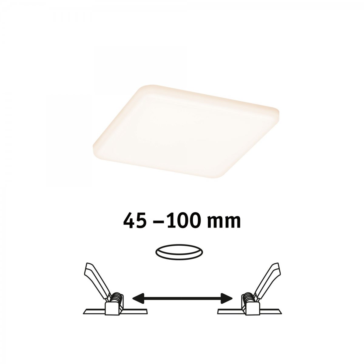 Paulmann No. 92394 LED Einbaupanel Veluna VariFit IP44 125x125mm 3.000K Satin