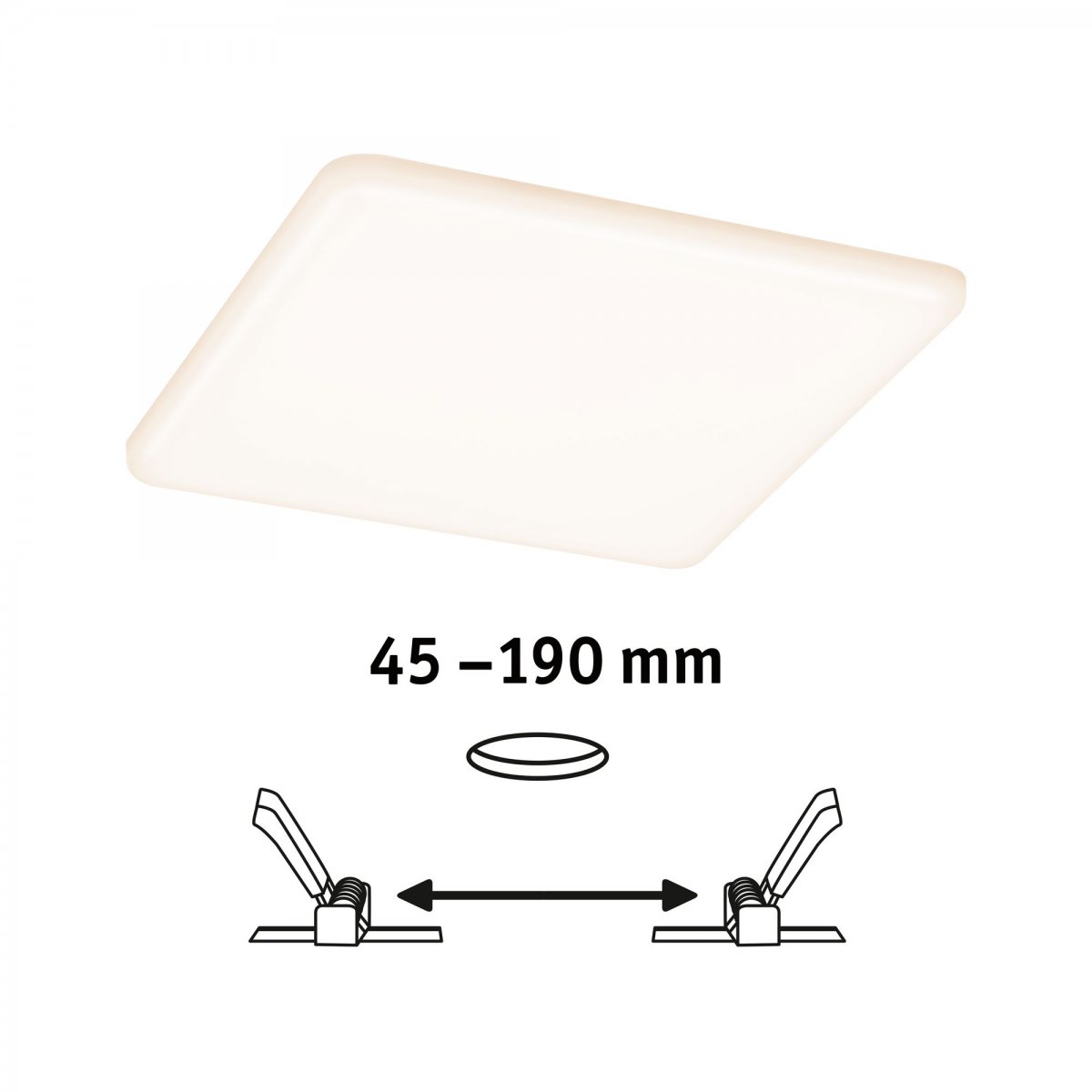 Paulmann No. 92395 LED Einbaupanel Veluna VariFit IP44 185x185mm 17W 3.000K