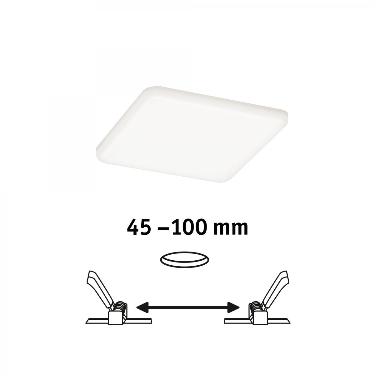 Paulmann No. 92397 LED Einbaupanel Veluna VariFit IP44 125x125mm 4.000K Satin