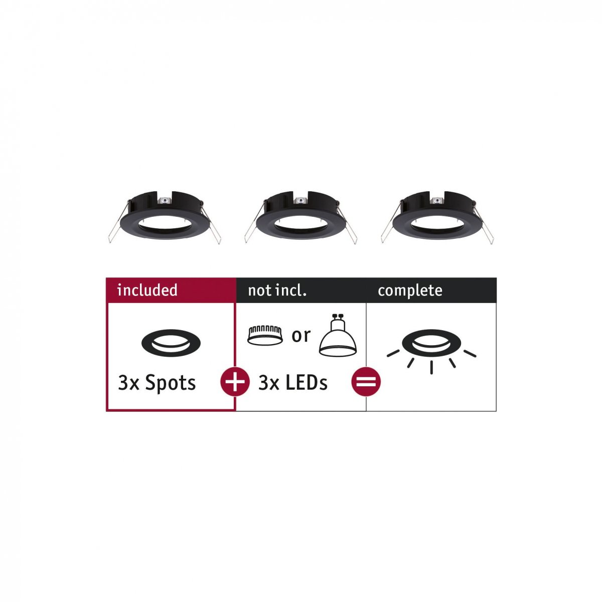 Paulmann No. 92481 Einbauleuchte CHOOSE Spot starr max. 10W Schwarz 230V