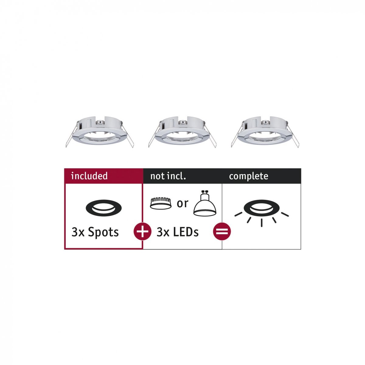 Paulmann No. 92482 Einbauleuchte CHOOSE Spot starr max. 10W Chrom 230V