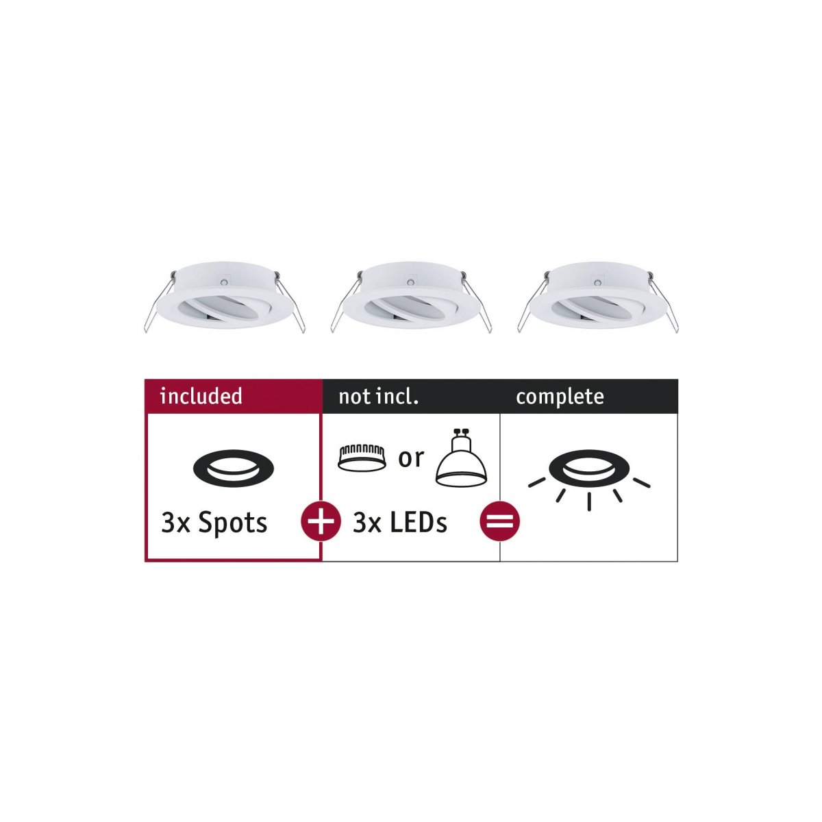 Paulmann No. 92486 Einbauleuchte CHOOSE Spot schwenkbar max. 10W Wei� 230V