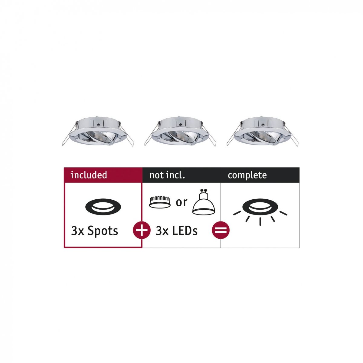 Paulmann No. 92488 Einbauleuchte CHOOSE Spot schwenkbar max. 10W Chrom 230V