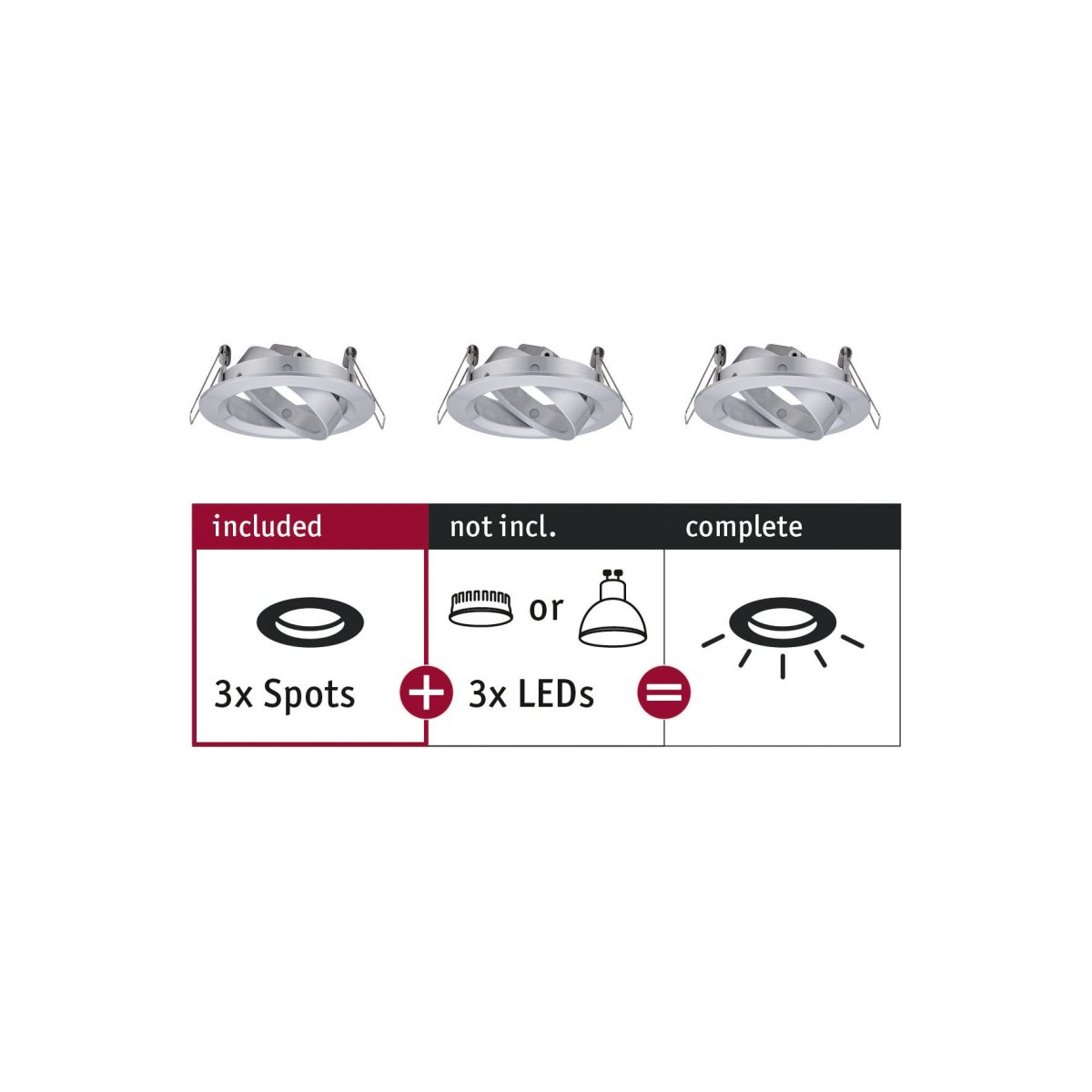 Paulmann No. 92490 Einbauleuchte CHOOSE Spot schwenkbar max. 10W Alu gedreht 230V