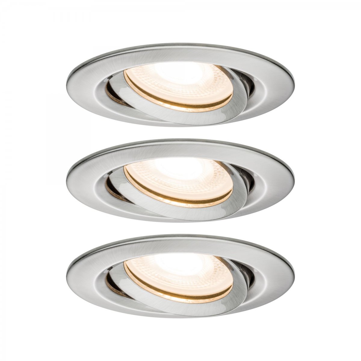 Paulmann No. 92900 Einbauleuchte LED Nova IP65 rund 7W GU10 Eisen 3er-Set schwenkbar