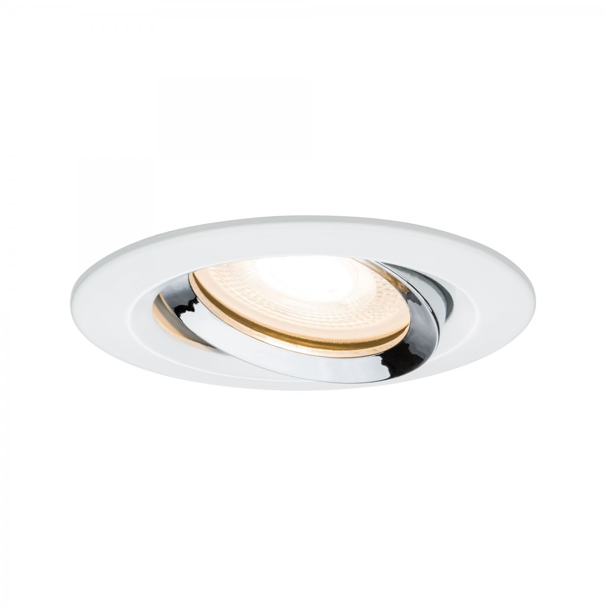 Paulmann No. 92903 Einbauleuchte LED Nova IP65 rund 7W GU10 Wei�, Chrom 1er-Set schwenkbar