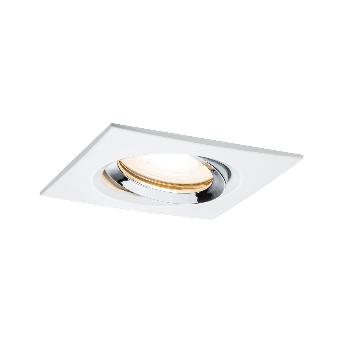 Paulmann No. 92904 Einbauleuchte LED Nova IP65 eckig 7W GU10 Wei�, Chrom 1er-Set schwenkbar