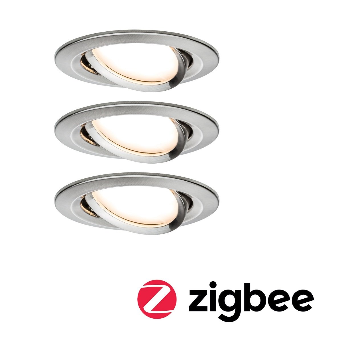 Paulmann No. 92959 SmartHome Zigbee LED Einbauleuchten Set Nova Plus 3x6W Eisen geb�rstet