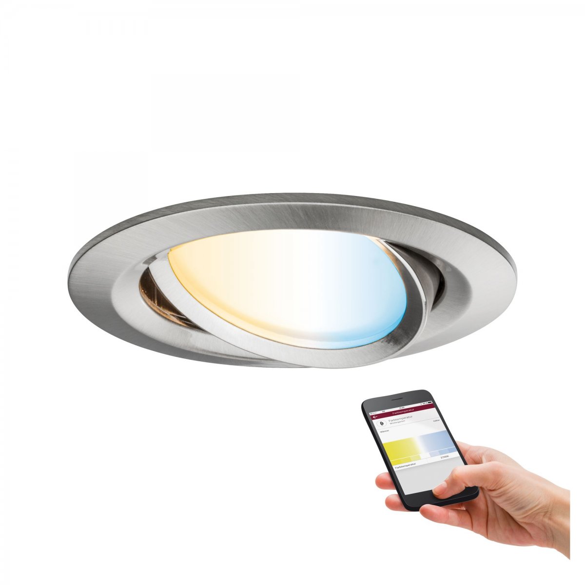 Paulmann No. 92961 SmartHome Zigbee LED Einbauleuchte Nova Plus 6W Eisen  gebürstet --> Leuchten & Lampen online kaufen