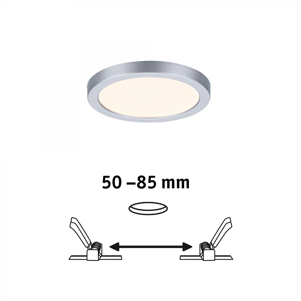 Paulmann No. 93033 LED Einbaupanel Areo VariFit IP44 rund 118mm Chrom matt