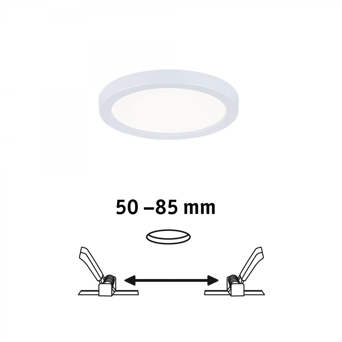 Paulmann No. 93035 LED Einbaupanel Areo VariFit IP44 rund 118mm Wei� 4000K