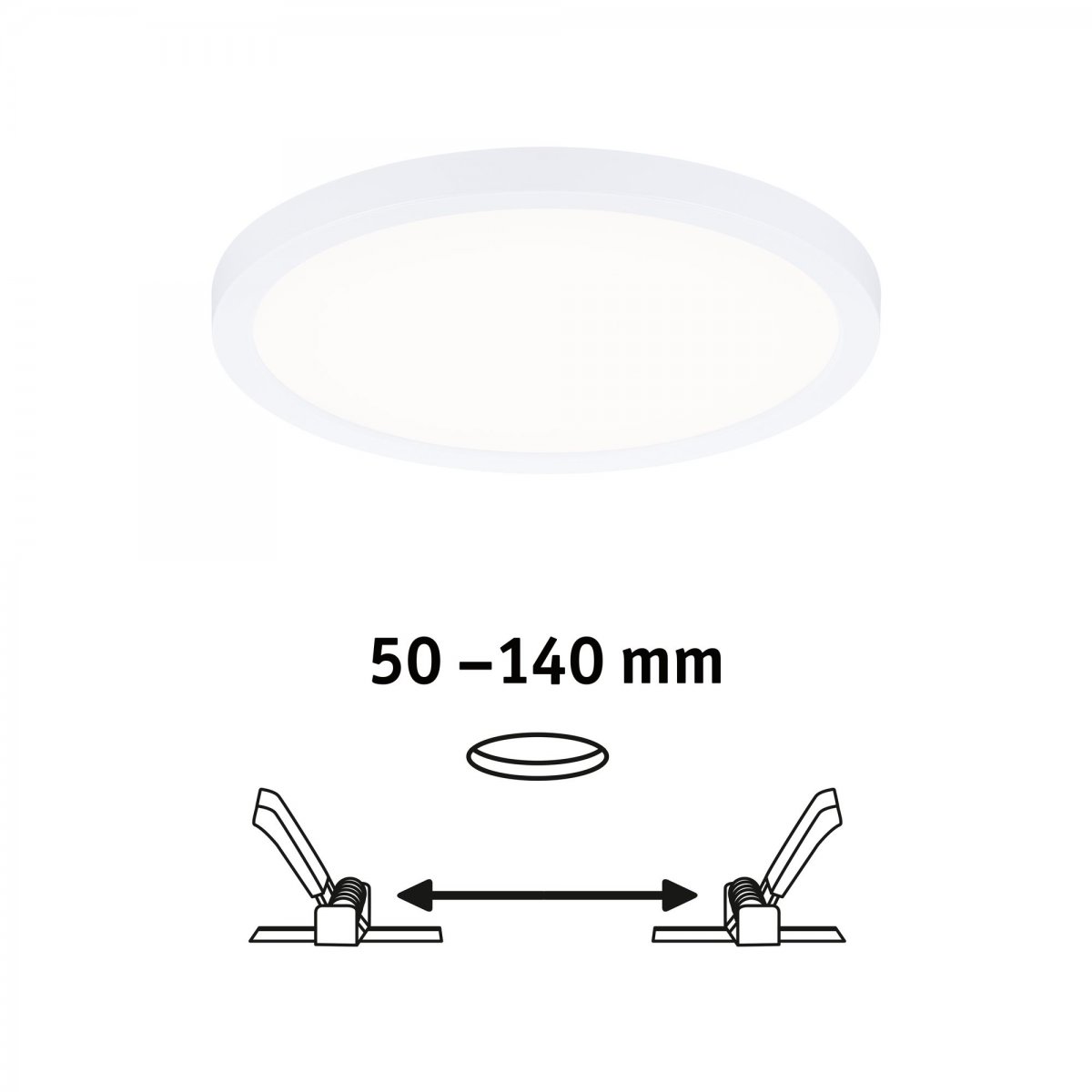 Paulmann No. 93036 LED Einbaupanel Areo VariFit IP44 rund 175mm Wei� 4000K