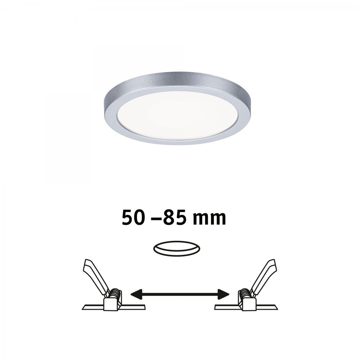 Paulmann No. 93037 LED Einbaupanel Areo VariFit IP44 rund 118mm Chrom matt 4000K