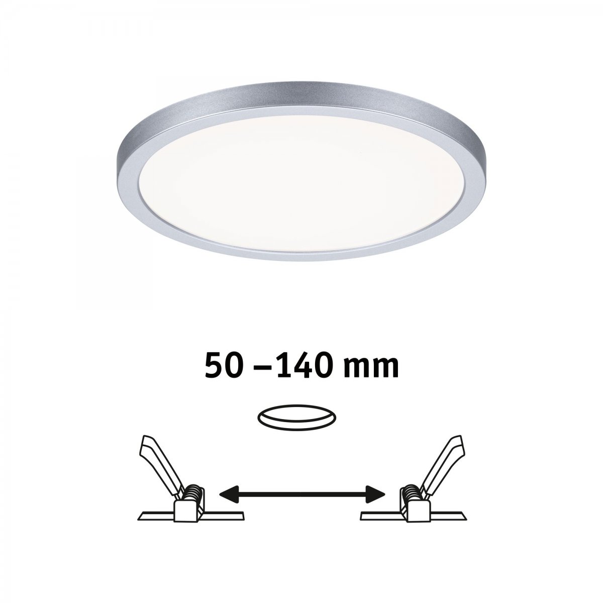 Paulmann No. 93038 LED Einbaupanel Areo VariFit IP44 rund 175mm Chrom matt 4000K