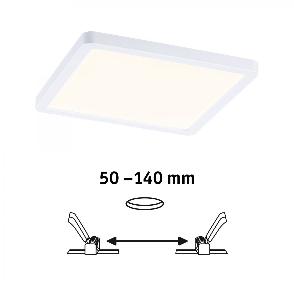 Paulmann No. 93040 LED Einbaupanel Areo VariFit IP44 eckig 175mm Wei� 3000K