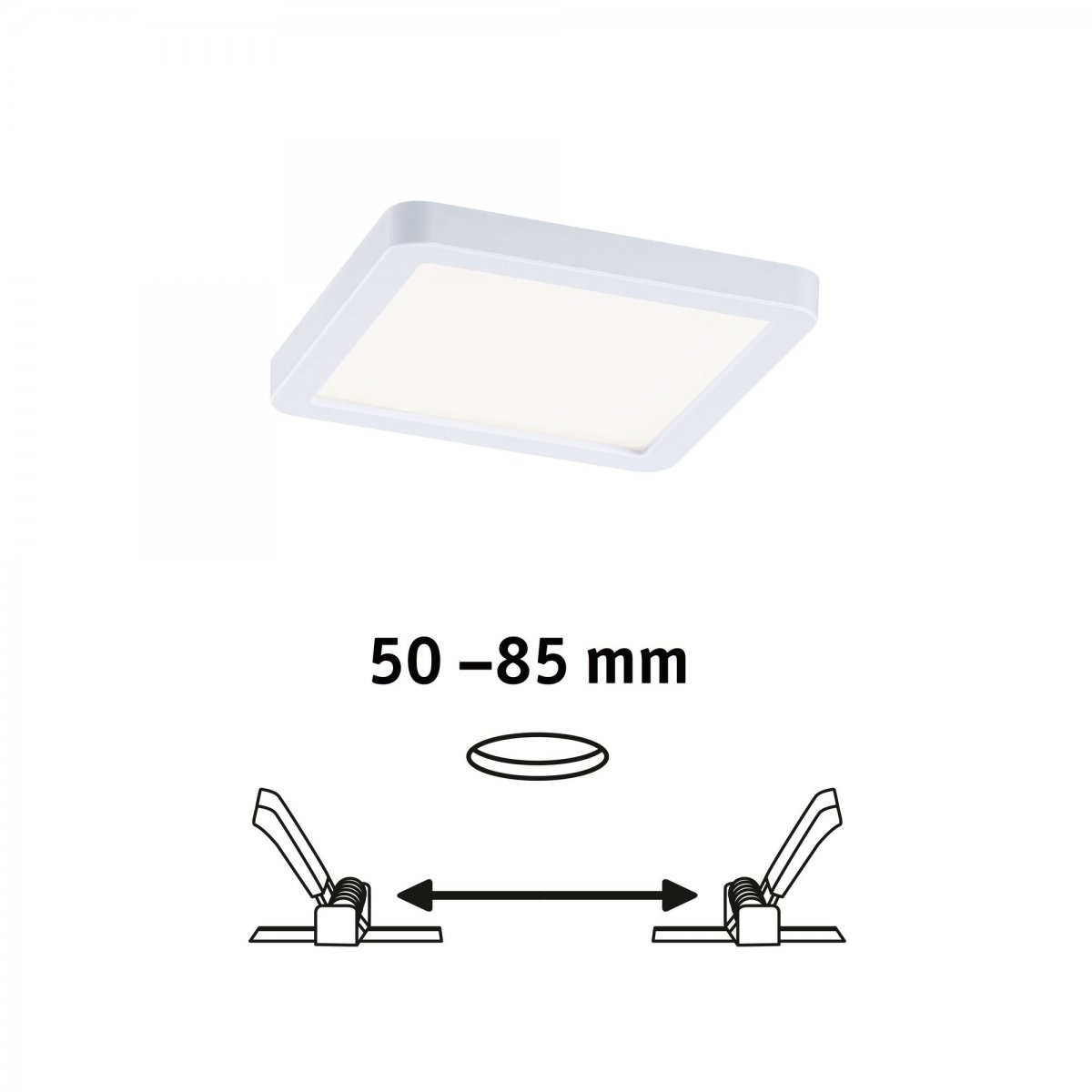 Paulmann No. 93041 LED Einbaupanel Areo VariFit IP44 eckig 118mm Wei� 4000K
