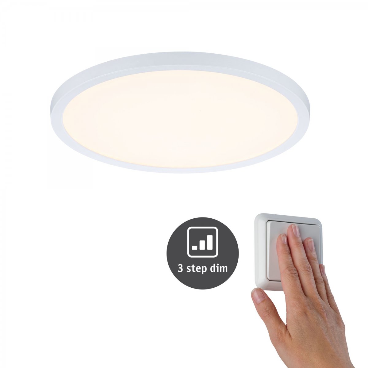 Paulmann No. 93050 LED Einbaupanel Areo VariFit Wei�  IP44 3-Stufen-dimmbar 230mm