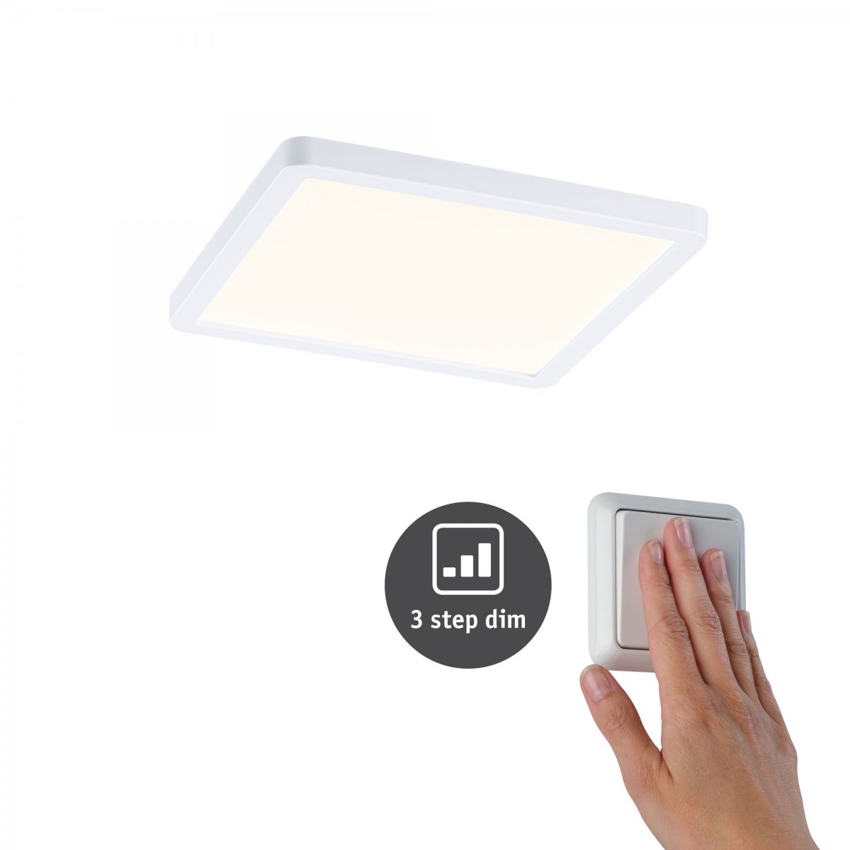 Paulmann No. 93053 LED Einbaupanel Areo VariFit eckig IP44 3-Stufen-dimmbar 175mm 3000K