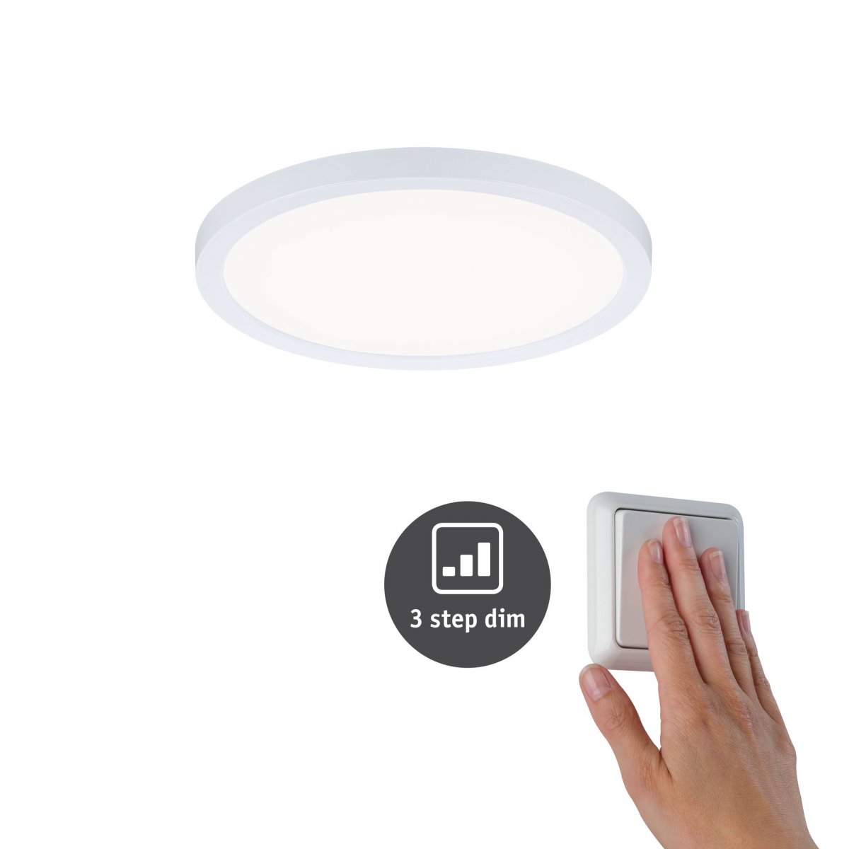 Paulmann No. 93055 LED Einbaupanel Areo VariFit Wei� IP44 3-Stufen-dimmbar 175mm 4000K