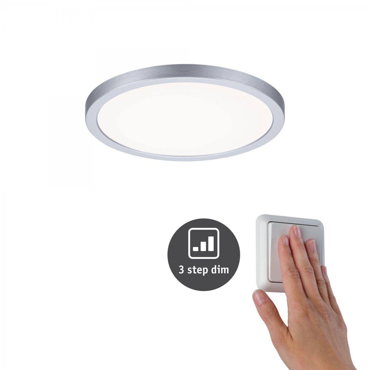 Paulmann No. 93057 LED Einbaupanel Areo VariFit IP44 3-Stufen-dimmbar 175mm 4000K