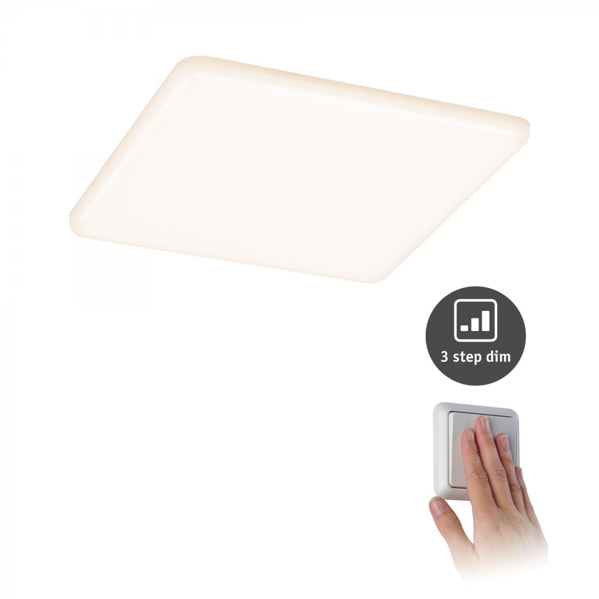 Paulmann No. 93061 LED Einbaupanel Veluna VariFit IP44 3-Stufen-dimmbar 185x185mm 3.000K