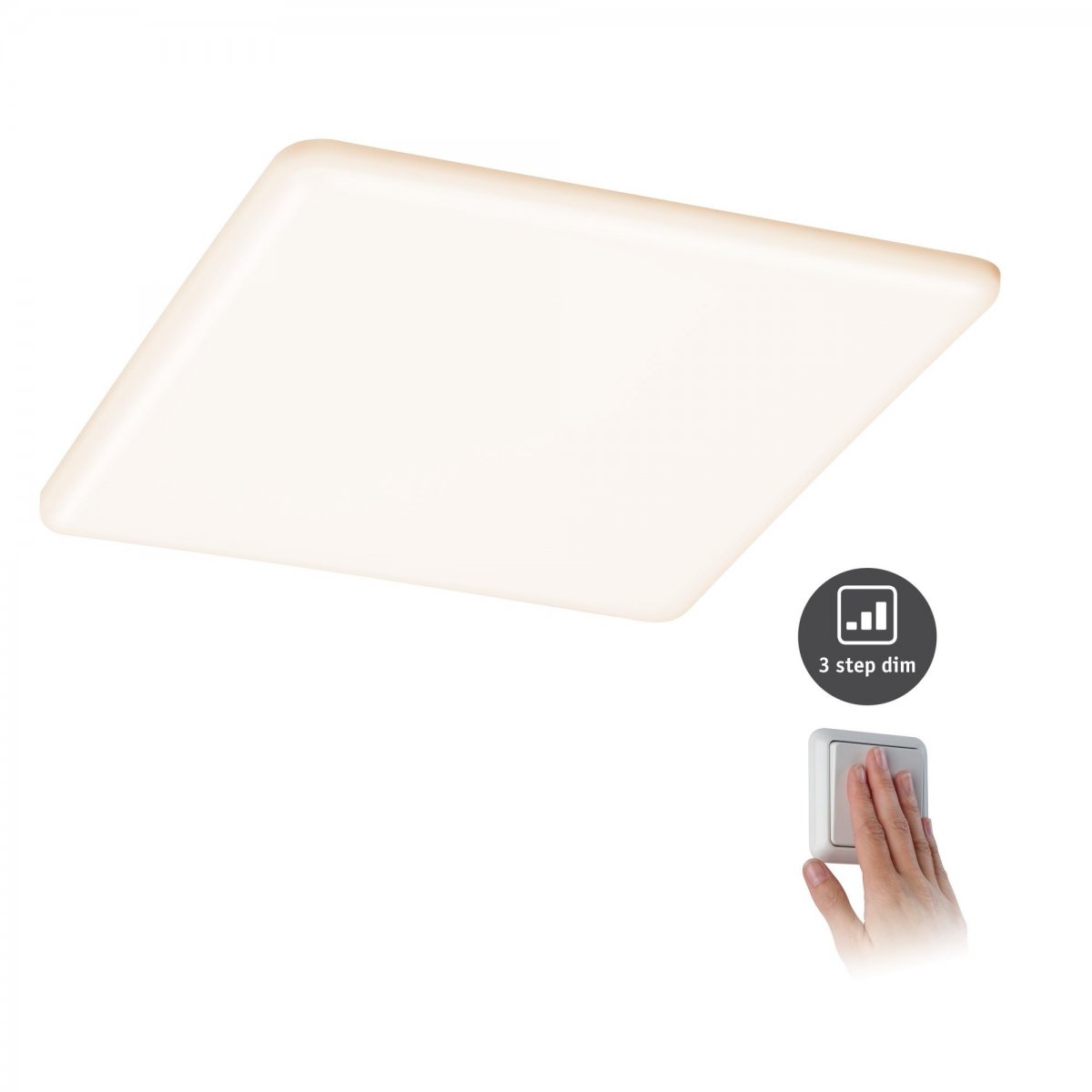 Paulmann No. 93062 LED Einbaupanel Veluna VariFit IP44 3-Stufen-dimmbar 215x215mm 21W 3.000K