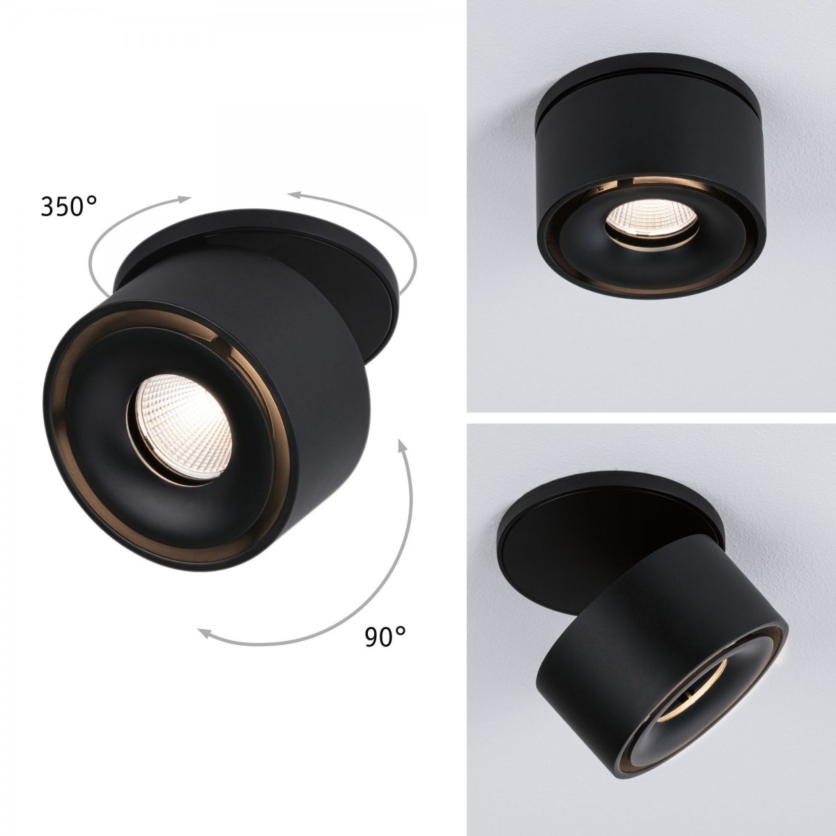 Paulmann No. 93370 Einbauleuchte LED Spircle Schwarz matt 8W 3000K 36�
