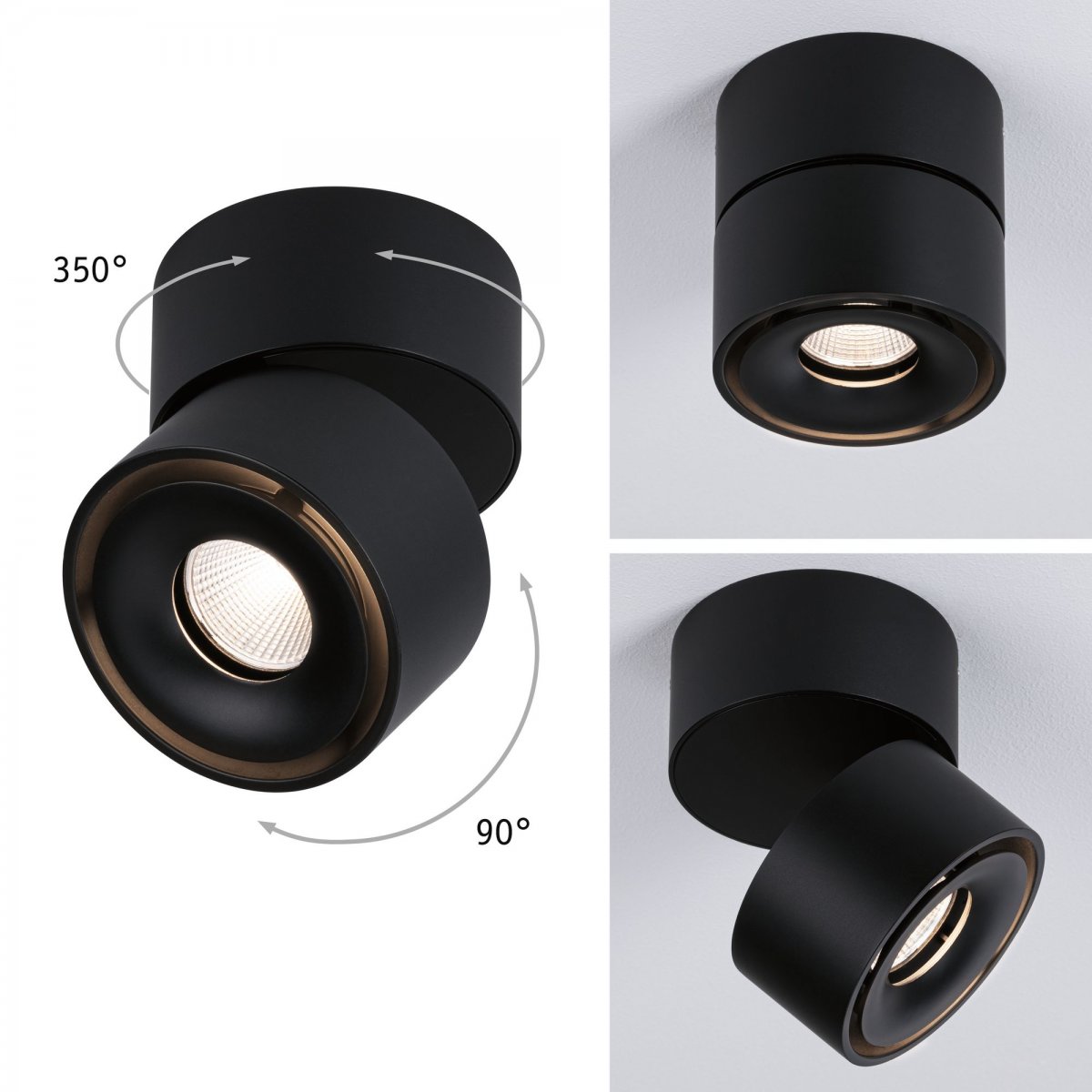 Paulmann No. 93371 Aufbauleuchte LED Spircle Schwarz matt 8W 3000K 36�